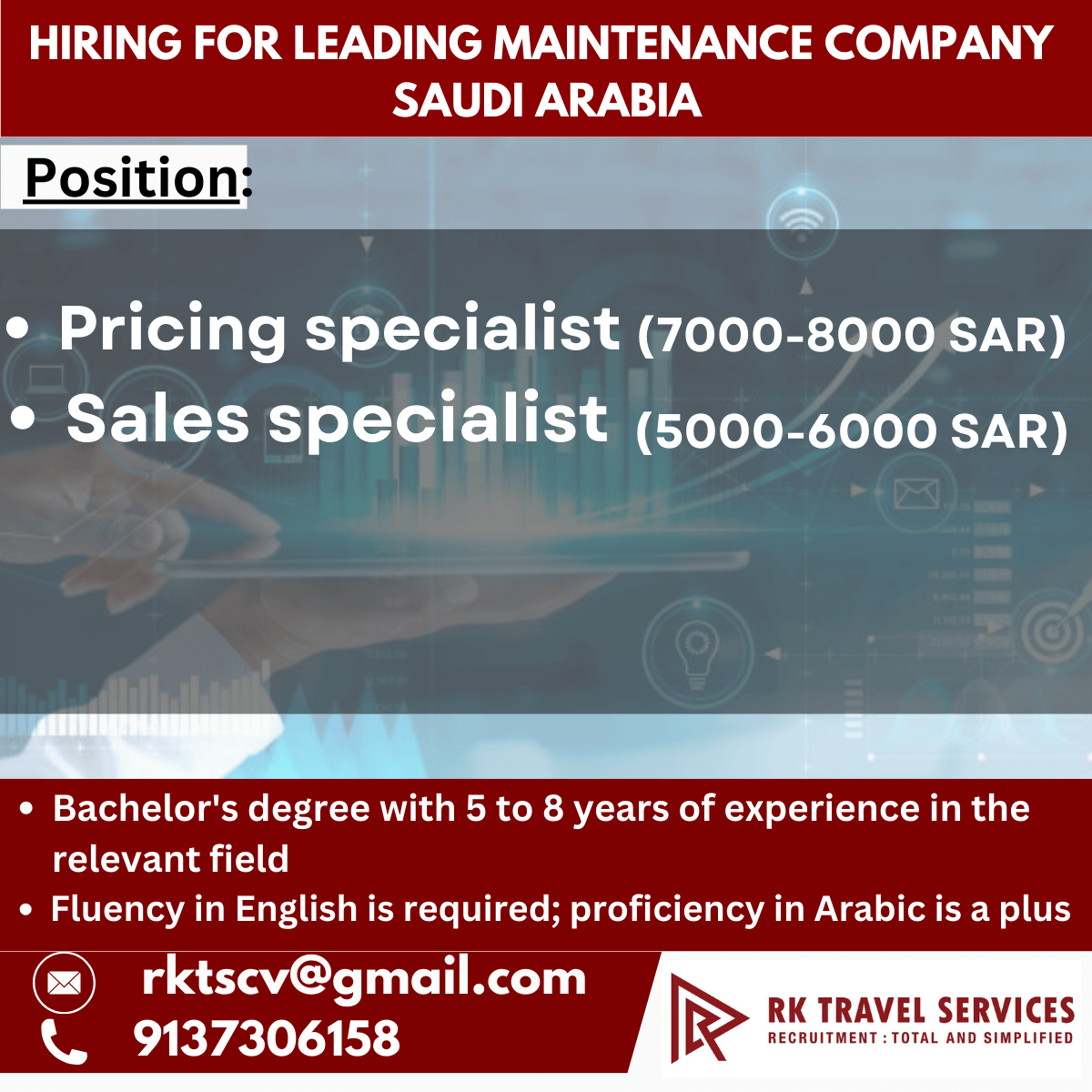 hiring for Leading MAINTENANCE company  Saudi Arabia