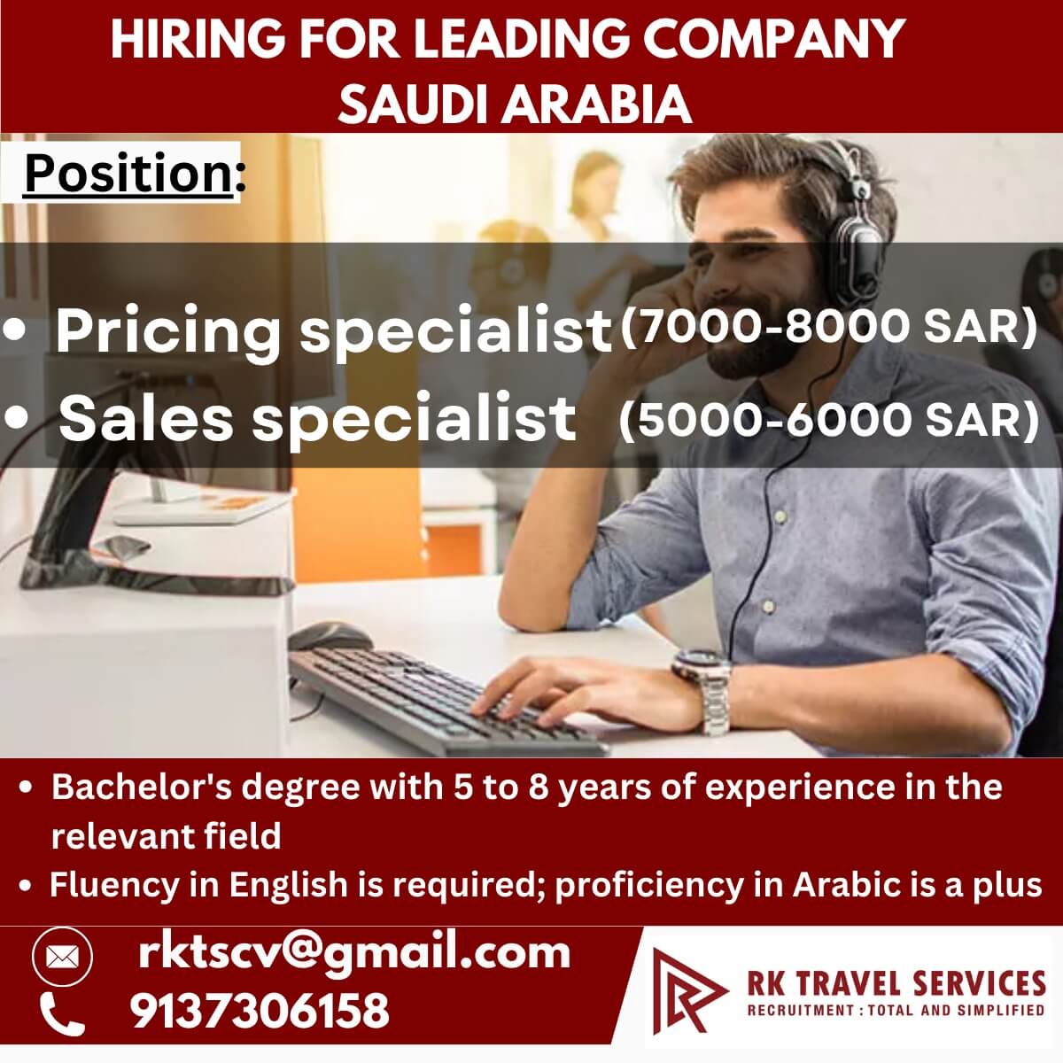 HIRING FOR LEADING COMPANY SAUDI ARABIA