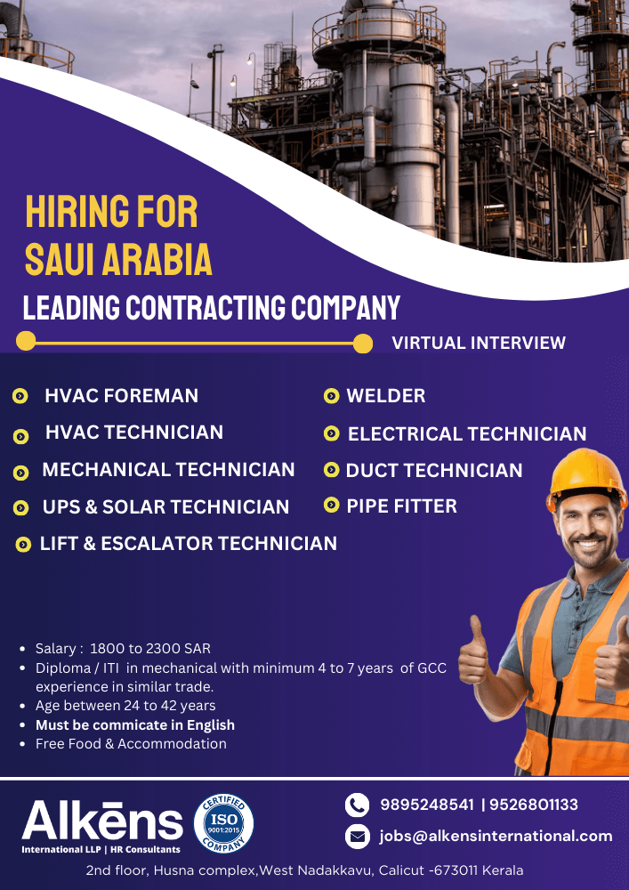 HIRING FOR SAUDI ARABIA