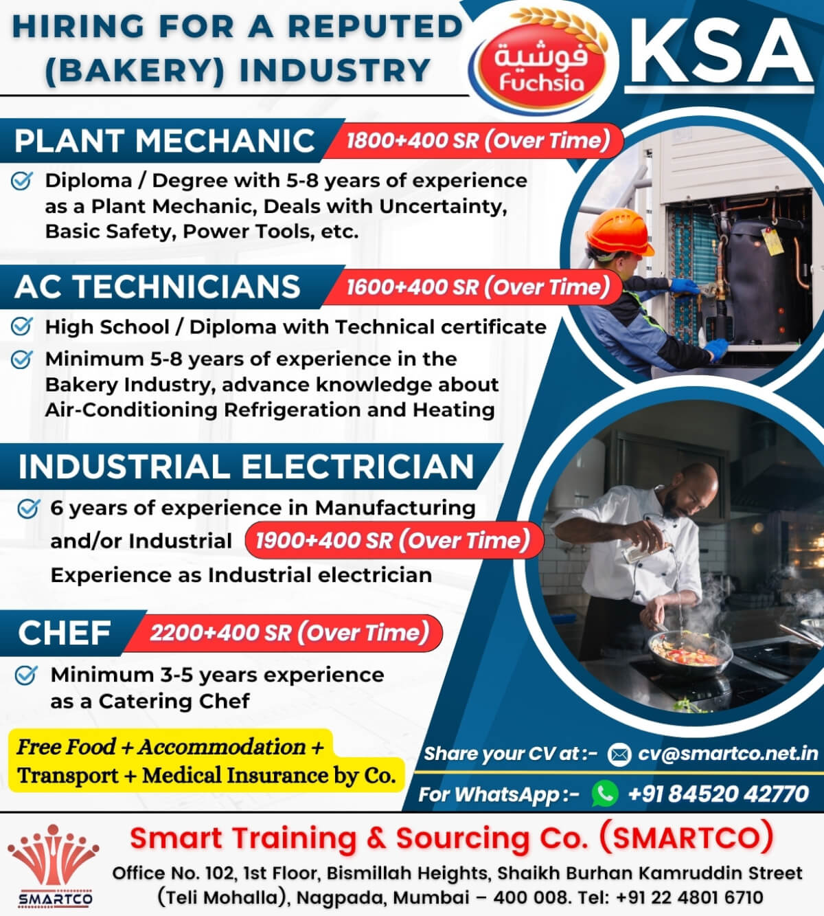 HIRING FOR A REPUTED (BAKERY) INDUSTRY - KSA