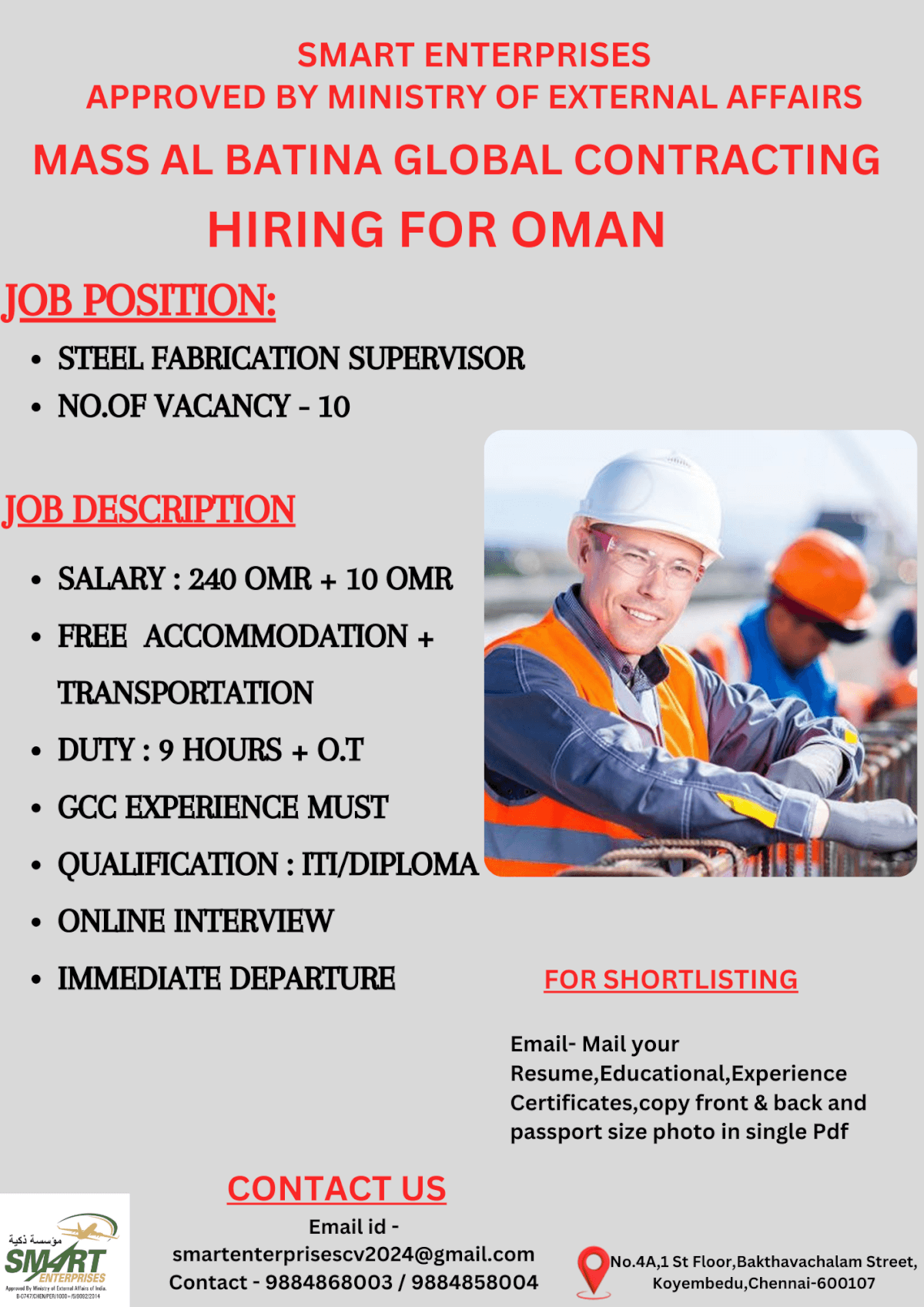 URGENT REQUIREMENT FOR OMAN