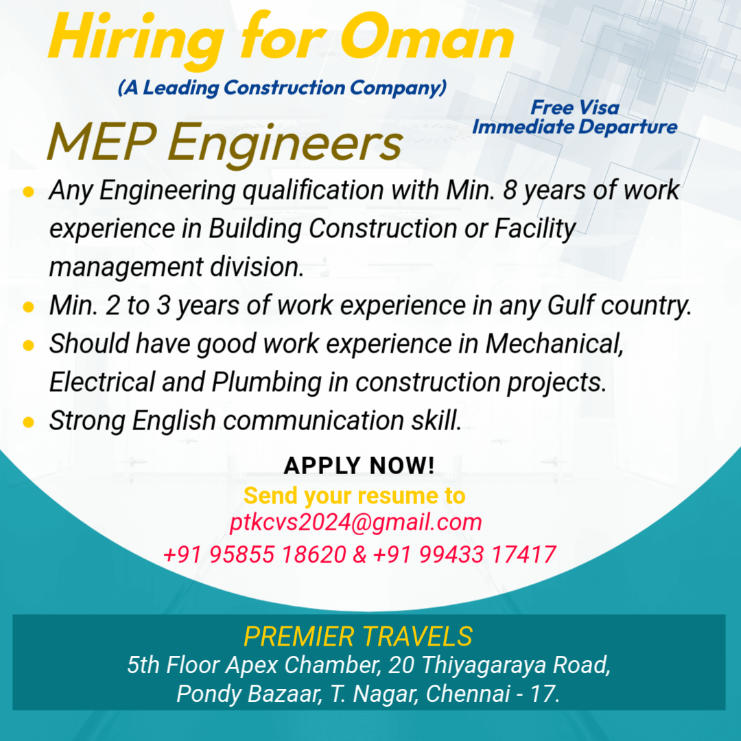 Hiring for Oman Country