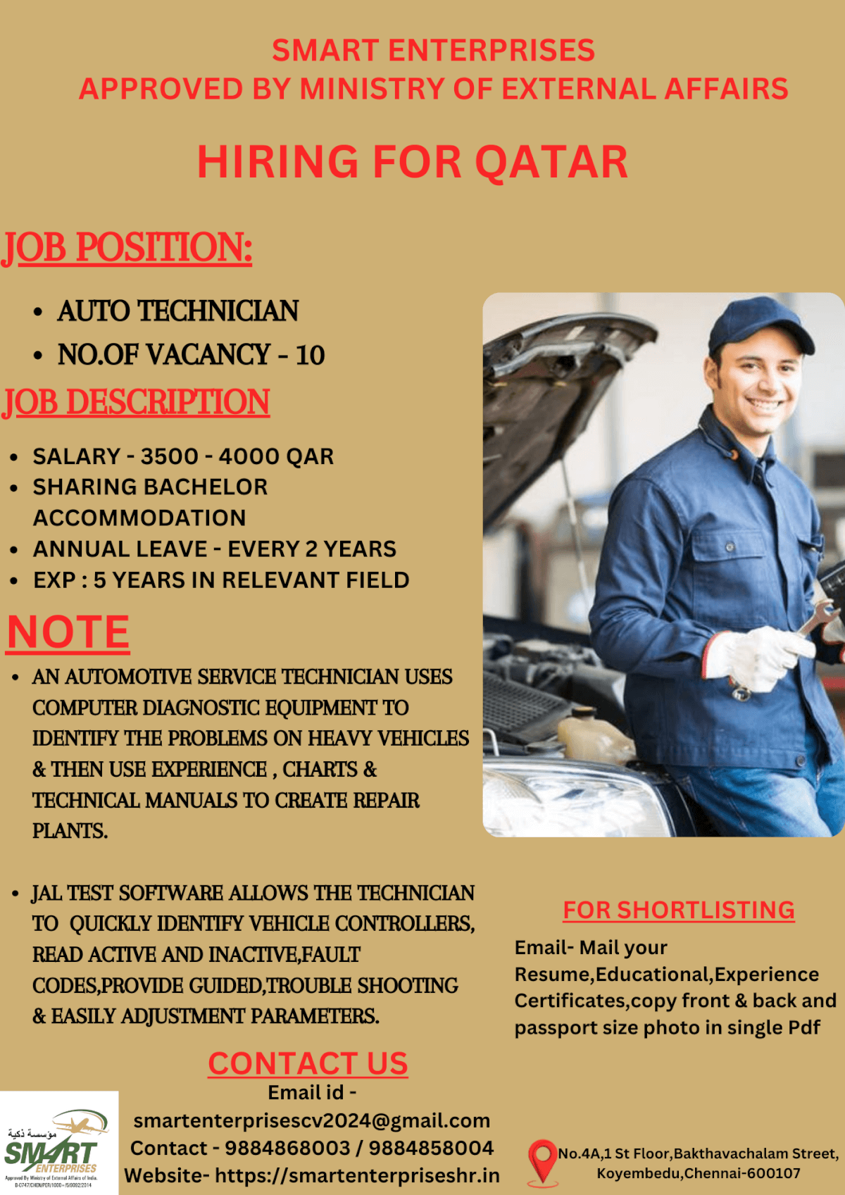 URGENT REQUIREMENT FOR QATAR