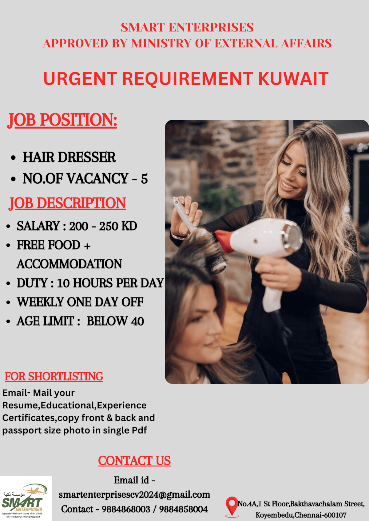 URGENTLY REQUIRED FOR KUWAIT