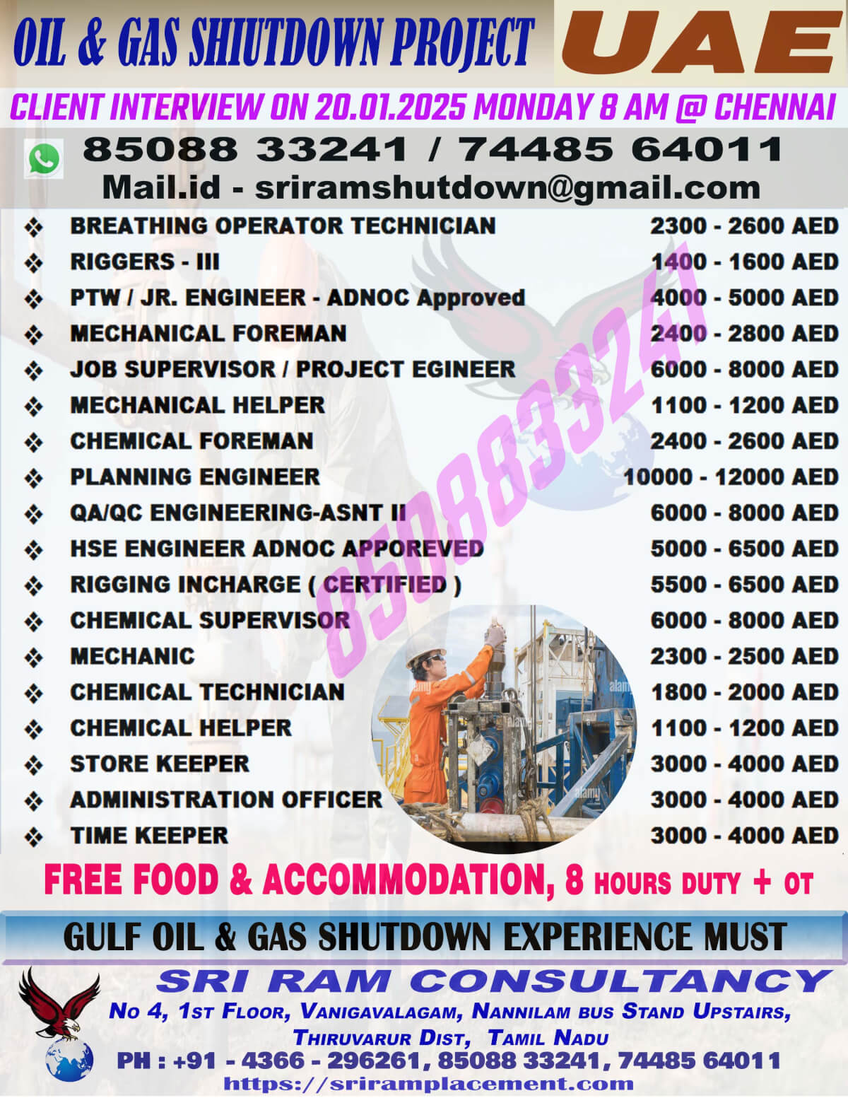 Urgent  Requirement For ABU DHABI, OIL & GAS SHIUTDOWN Project. Apply: sriramshutdown@gmail.com , https://whatsapp.com/channel/0029VaGCAbBJ93wTllBRDs3F