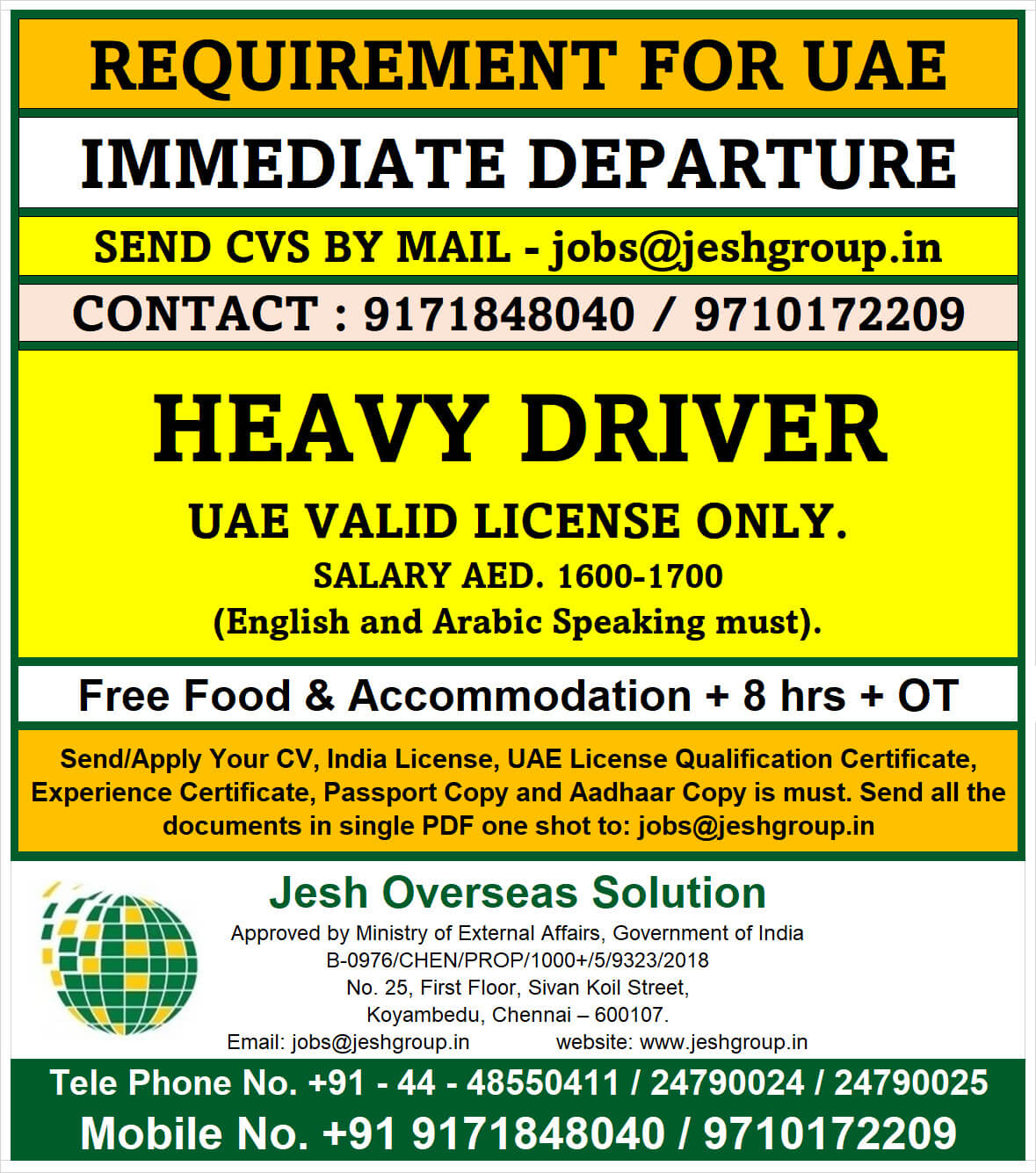 HEAVY DRIVER - UAE VALID LICENSE ONLY