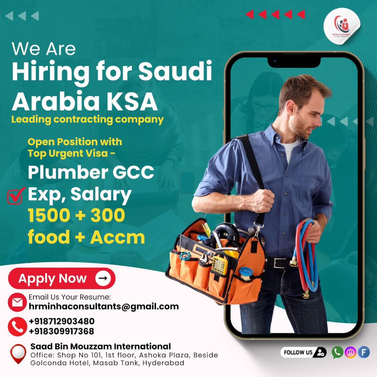 Urgently Required for Saudi Arabia KSA