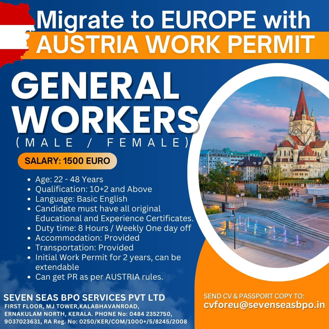 MIGRATE TO EUROPE WITH AUSTRIA  WORK PERMIT