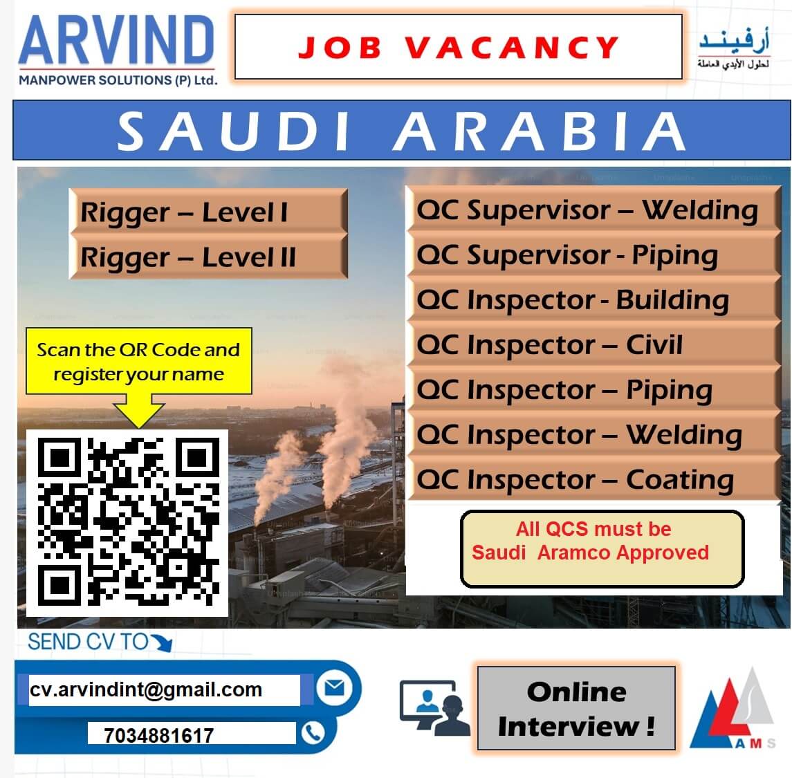 Urgent Requirement for Saudi Arabia