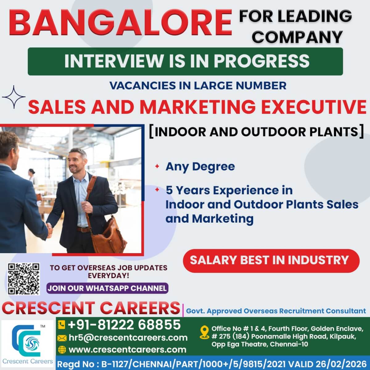 SALES AND MARKETING EXECUTIVE – INDOOR AND OUTDOOR PLANTS