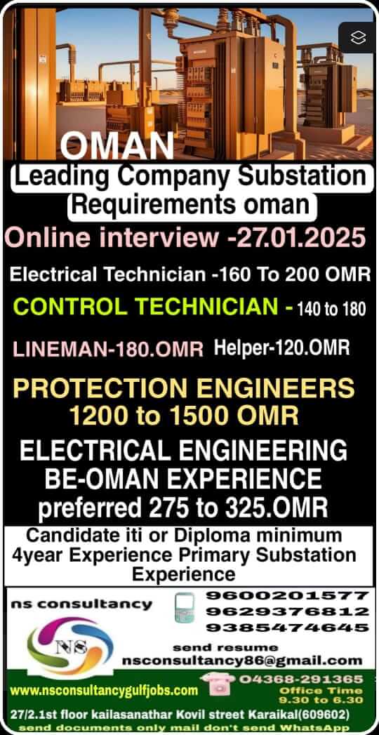 Wanted for substation company Oman