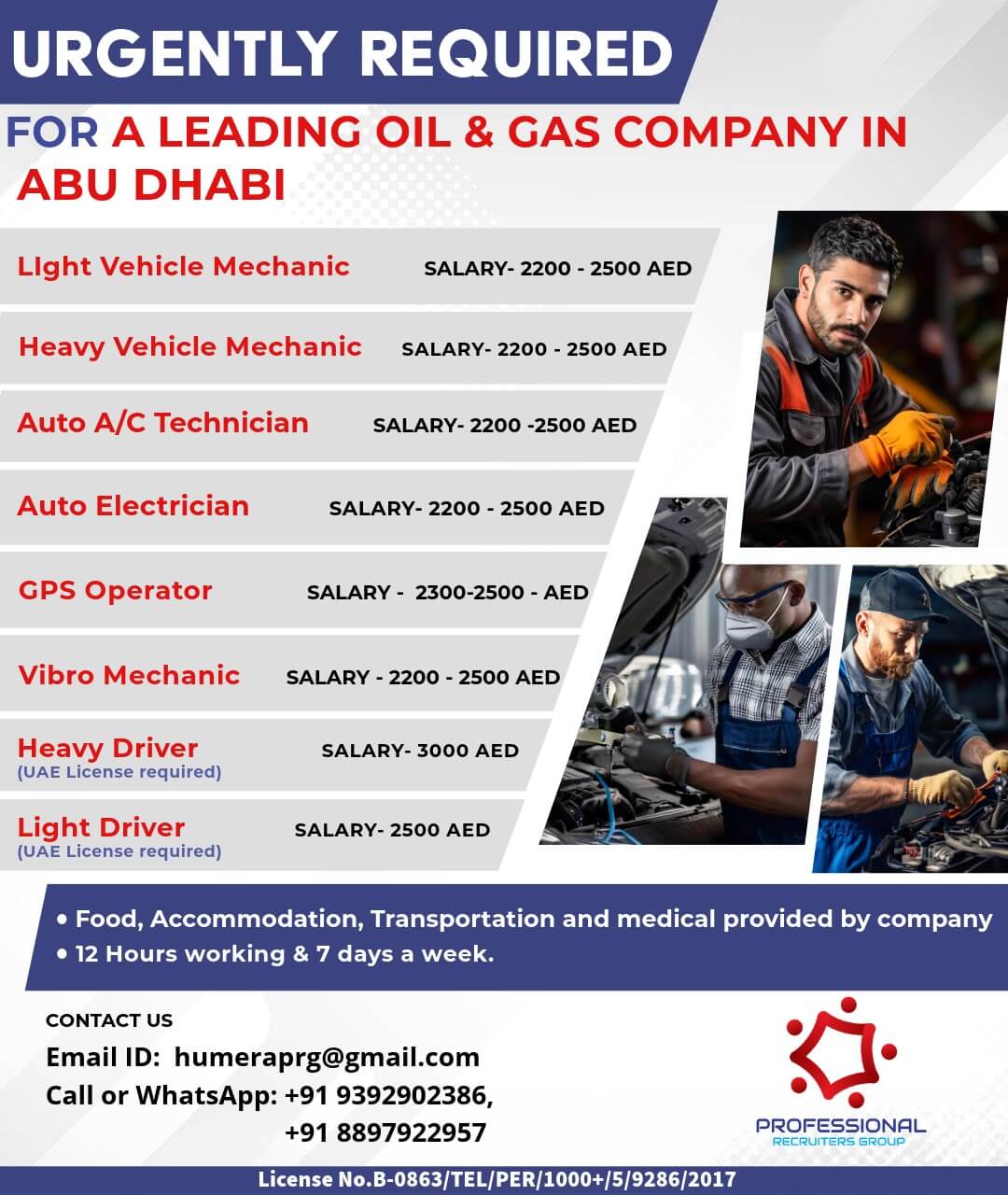 URGENTLY HIRING FOR UAE