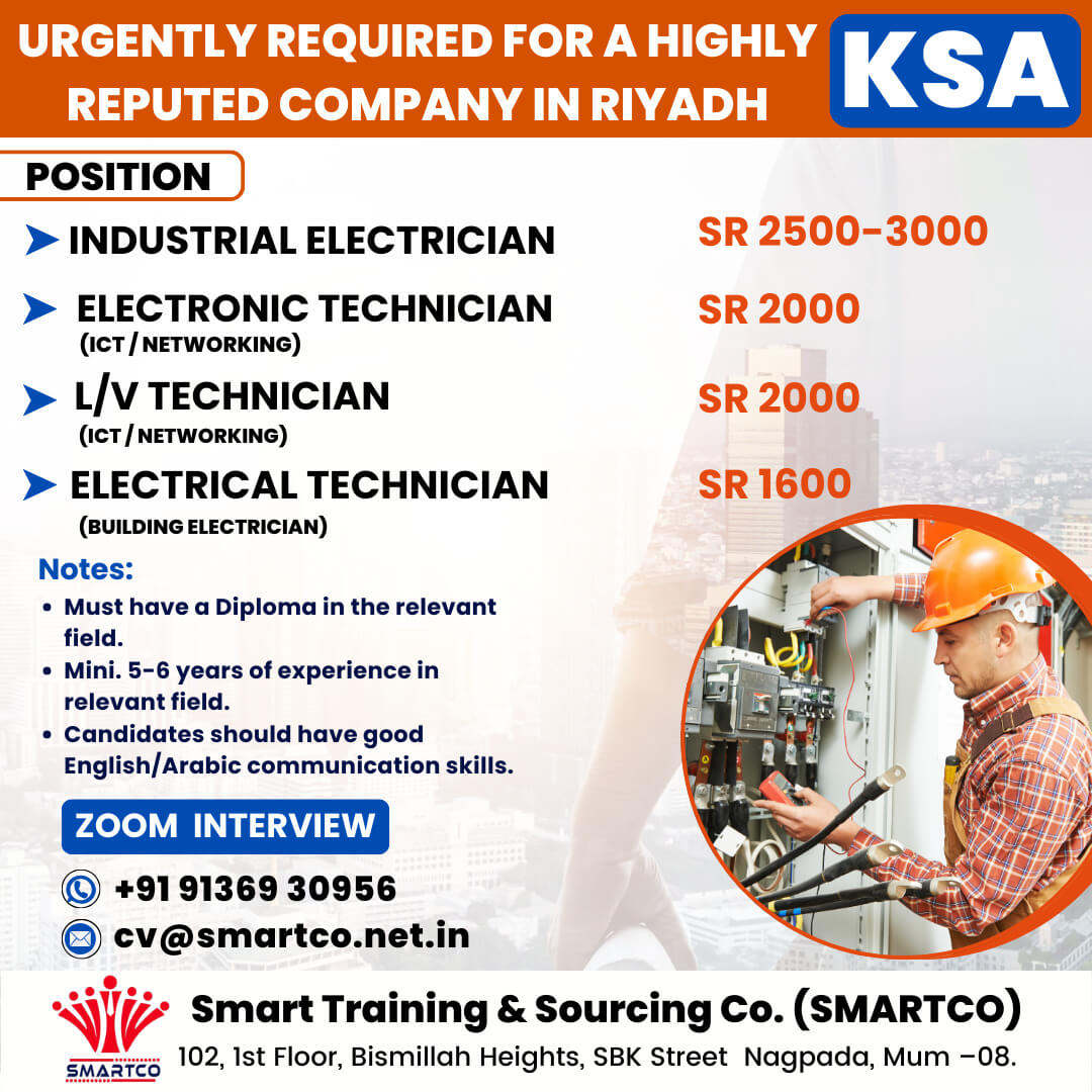 URGENTLY REQUIRED FOR A HIGHLY REPUTED COMPANY IN RIYADH