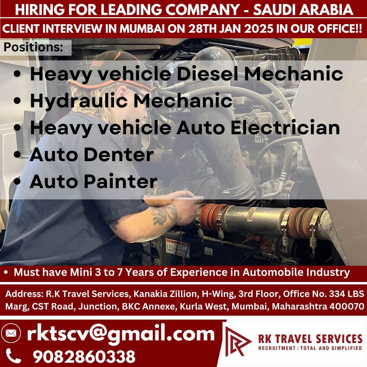 HIRING FOR LEADING COMPANY - SAUDI ARABIA