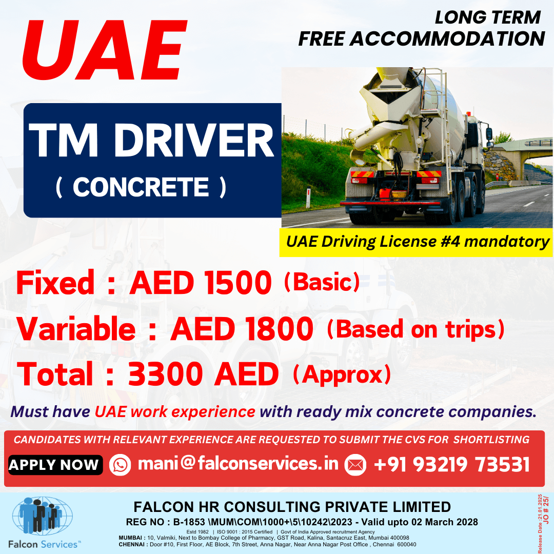 URGENT REQUIREMENT FOR TM DRIVER