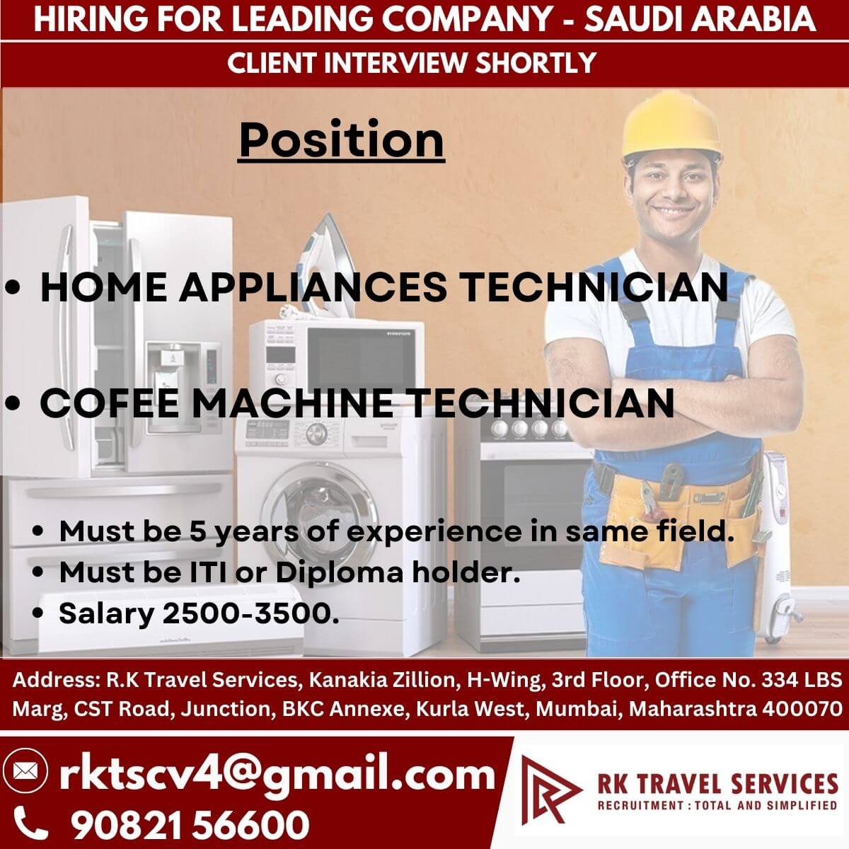 hiring for leading company - Saudi Arabia