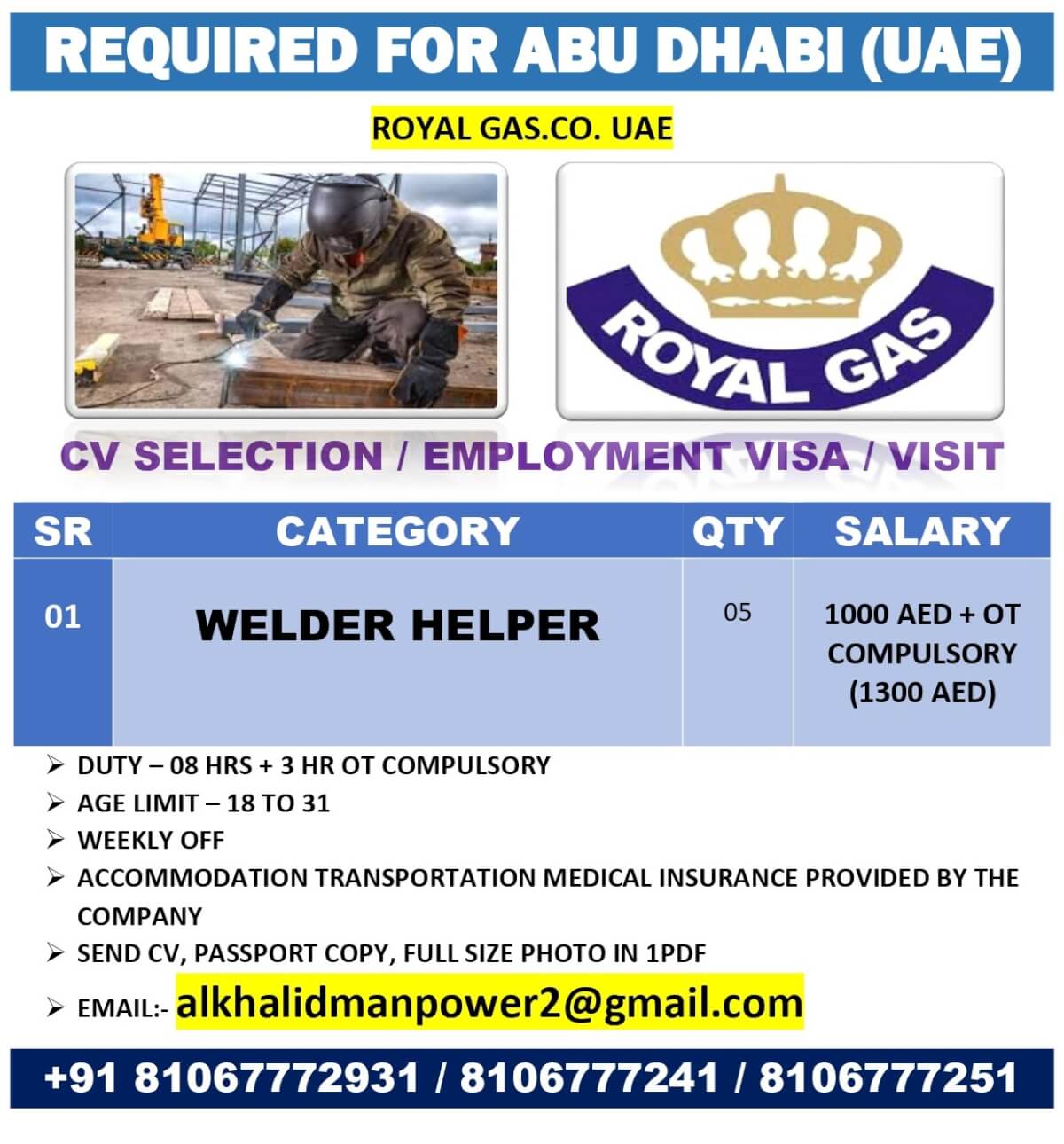 REQUIRED FOR ABU DHABI (UAE)