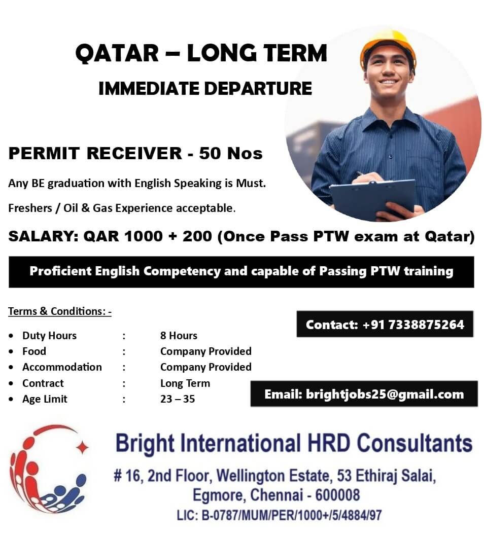 QATAR LONG TERM FRESHER REQUIREMENT