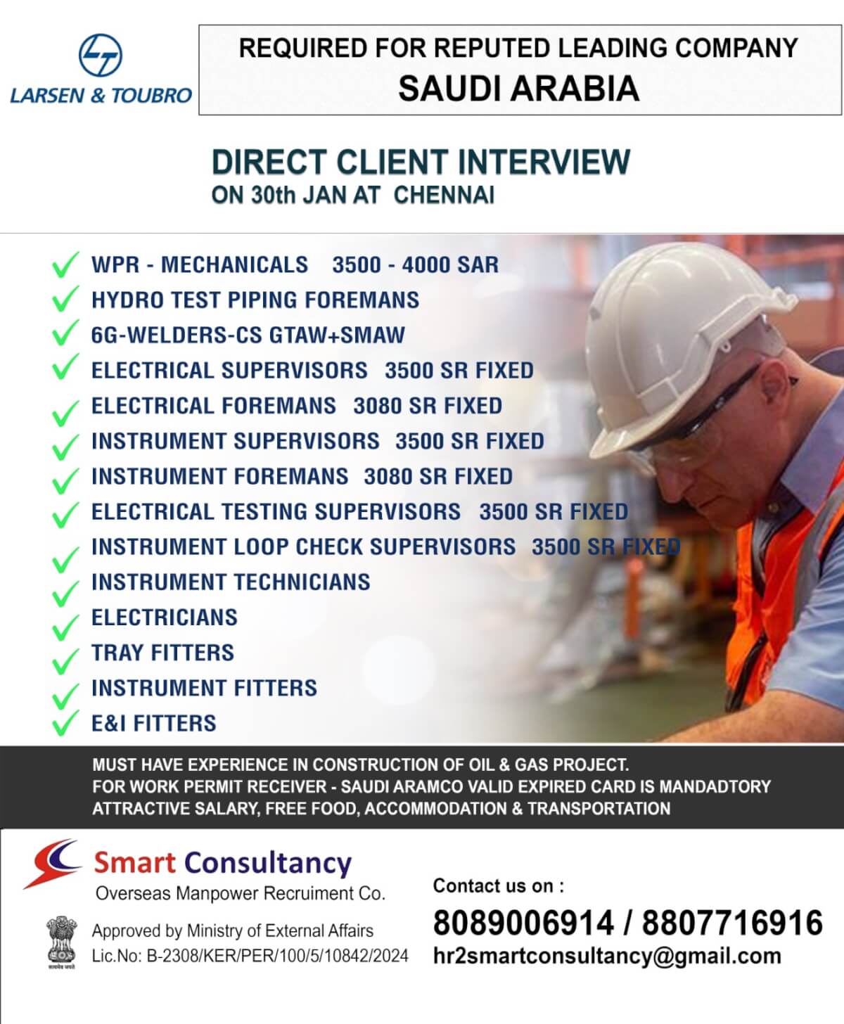 REQUIRED FOR REPUTED LEADING COMPANY DIRECT CLIENT INTERVIEW ON 30TH JAN AT CHENNAI ,TAMILNADU