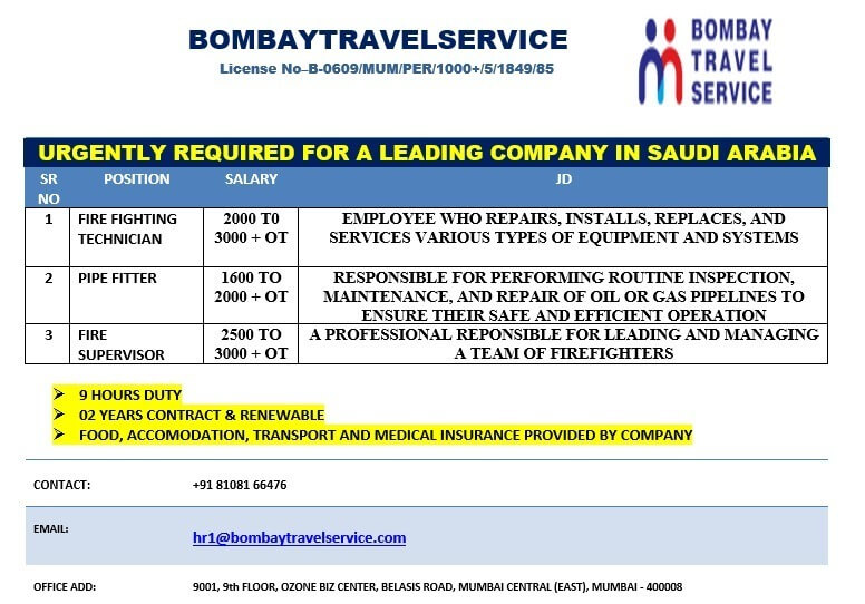 URGENTLY REQUIRED FOR A LEADING FACILITY MANAGEMENT COMPANY IN SAUDI ARABIA