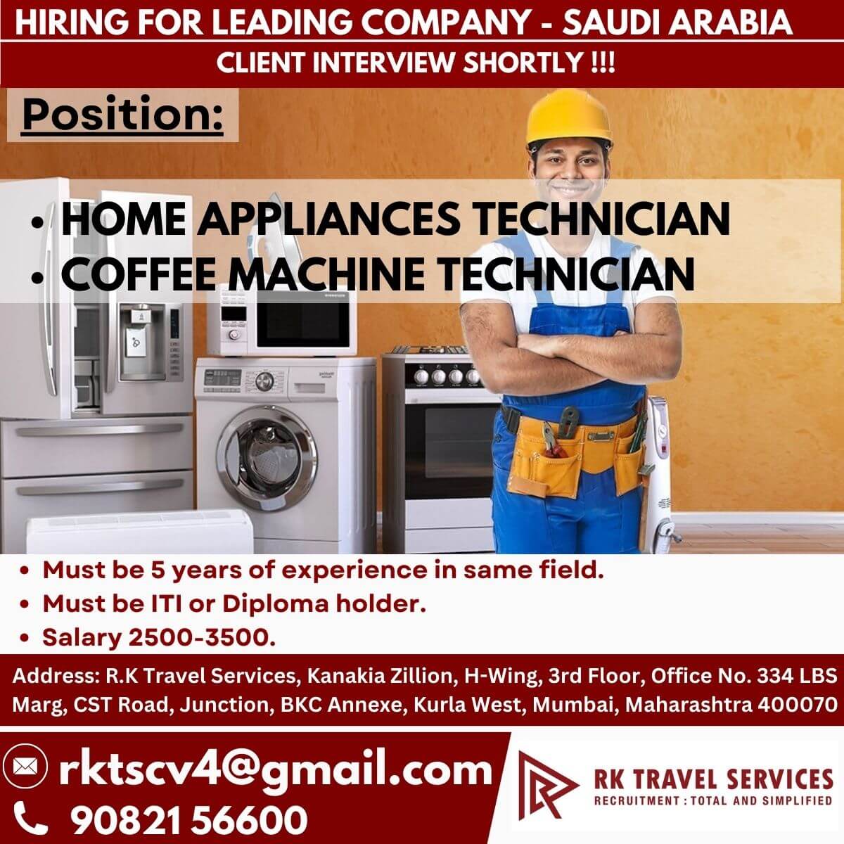 HIRING FOR LEADING COMPANY-SAUDI ARABIA