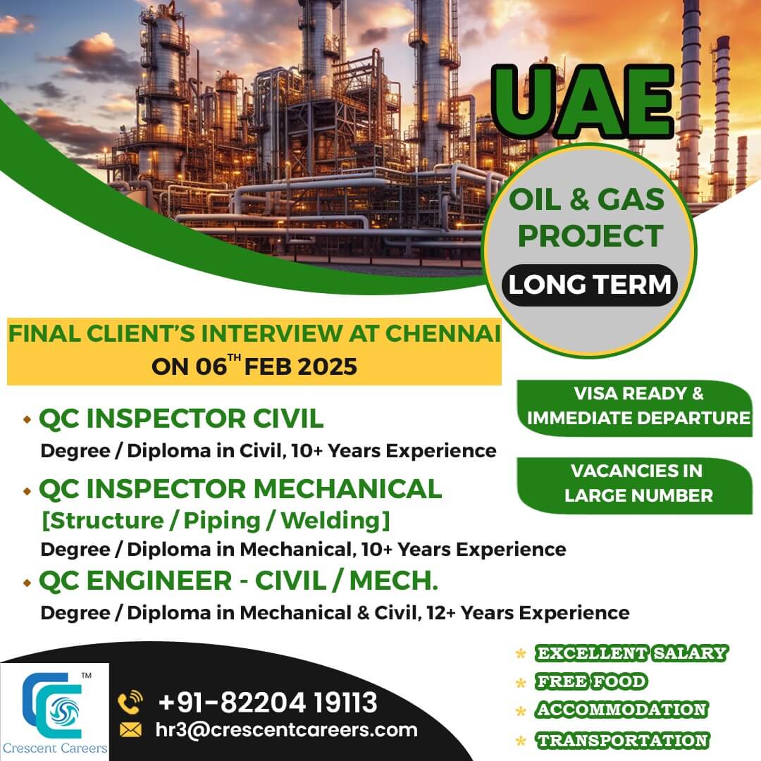 Direct Client Walk-in Interview @chennai Oil and gas