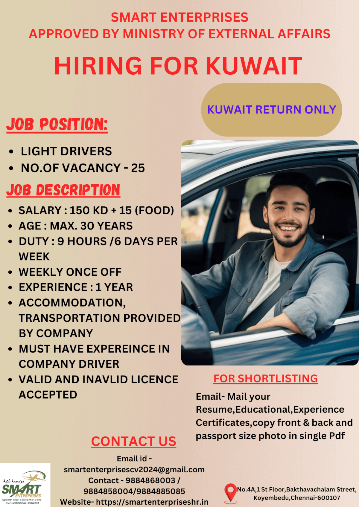 URGENT REQUIREMENT FOR KUWAIT