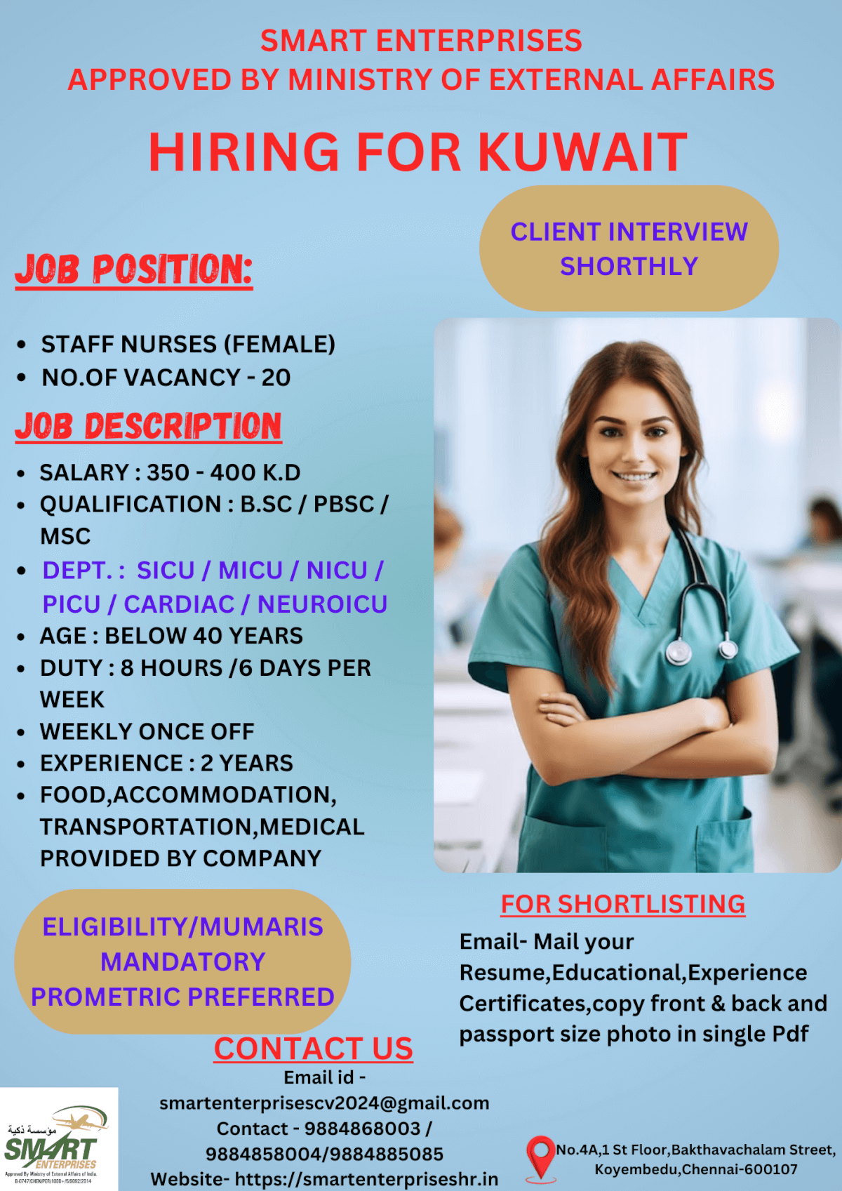 URGENT REQUIREMENT FOR KUWAIT