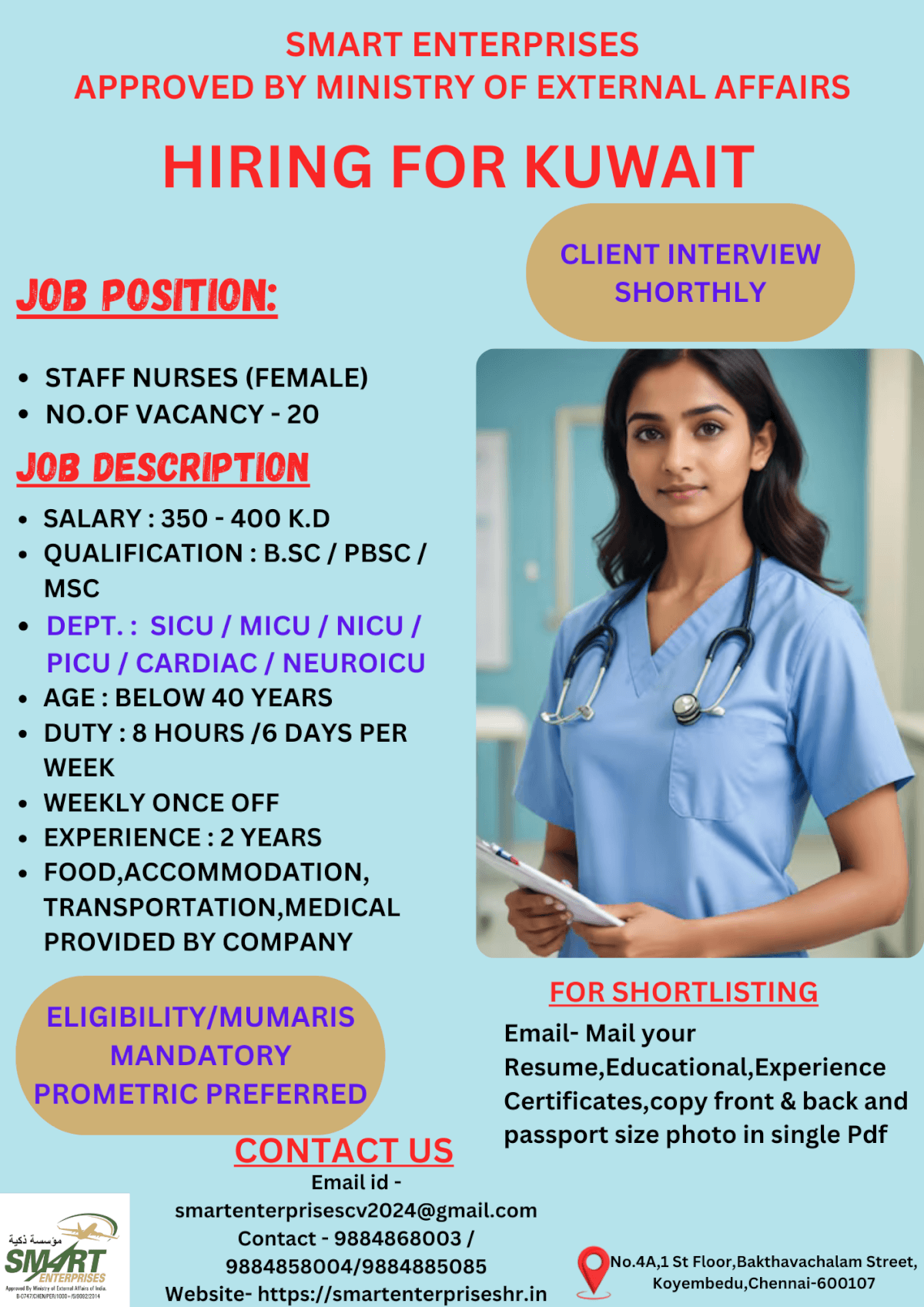 URGENT REQUIREMENT FOR KUWAIT