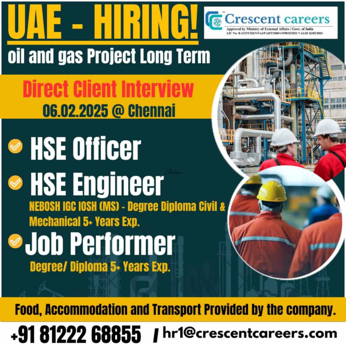 Recruitment for Oil & Gas Company in UAE