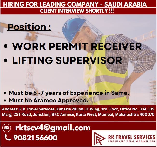 Hiring for leading company - Saudi Arabia