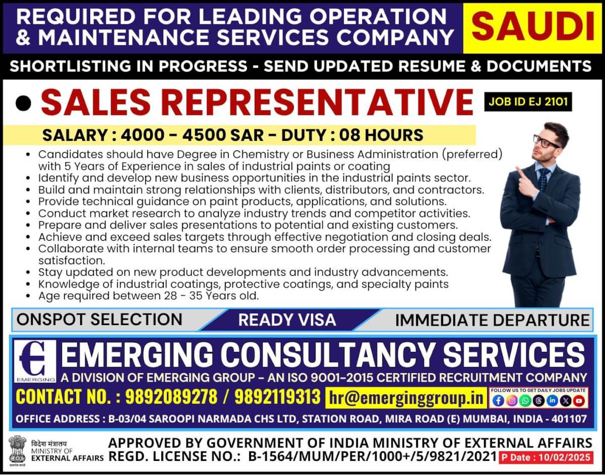 Urgently Required for Leading Operation & Maintenance Services Company in Saudi Arabia - Shortlisting in Progress