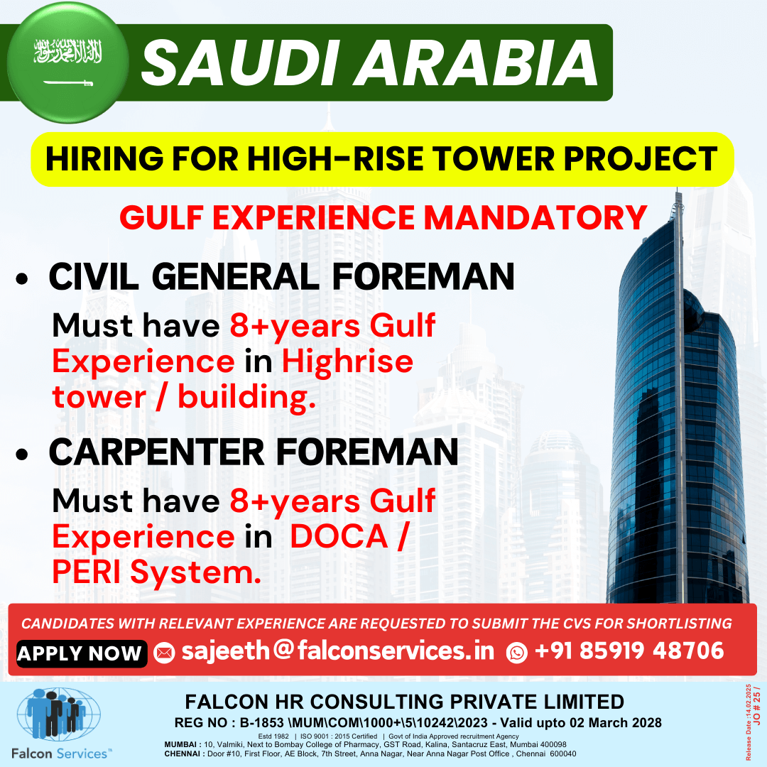 HIRING FOR HIGH RISE BUILDING