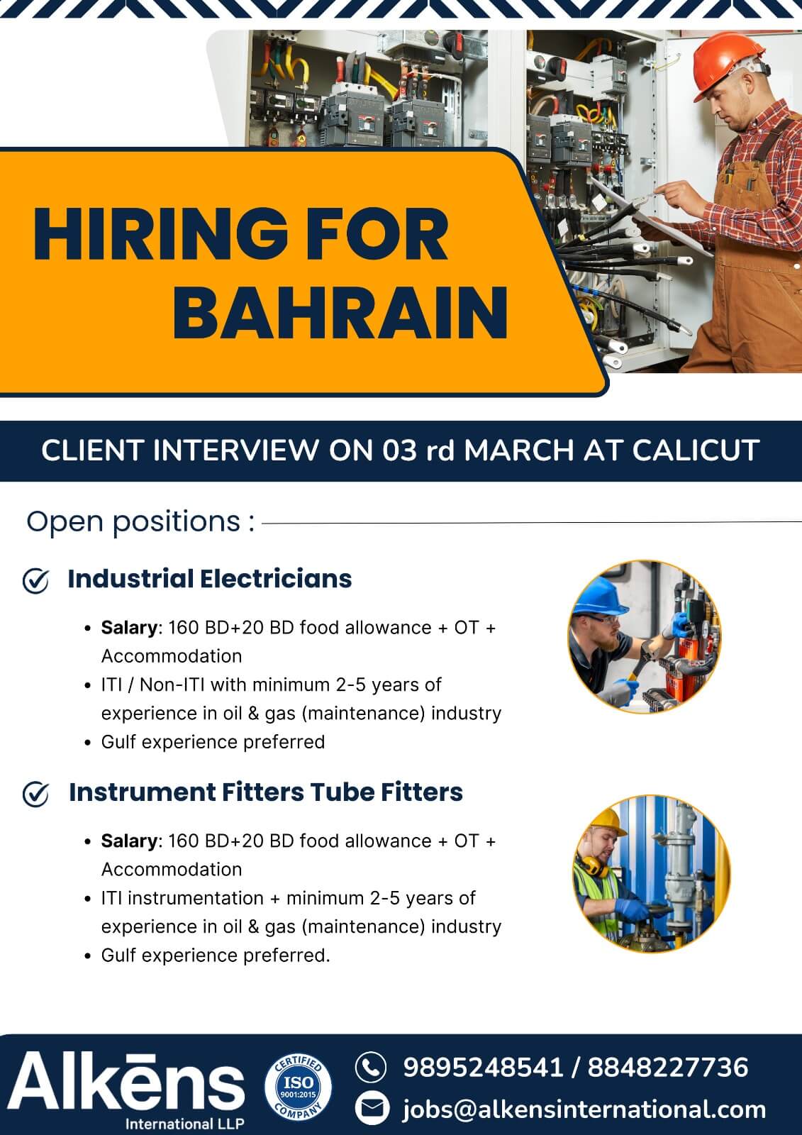 HIRING FOR BAHRAIN