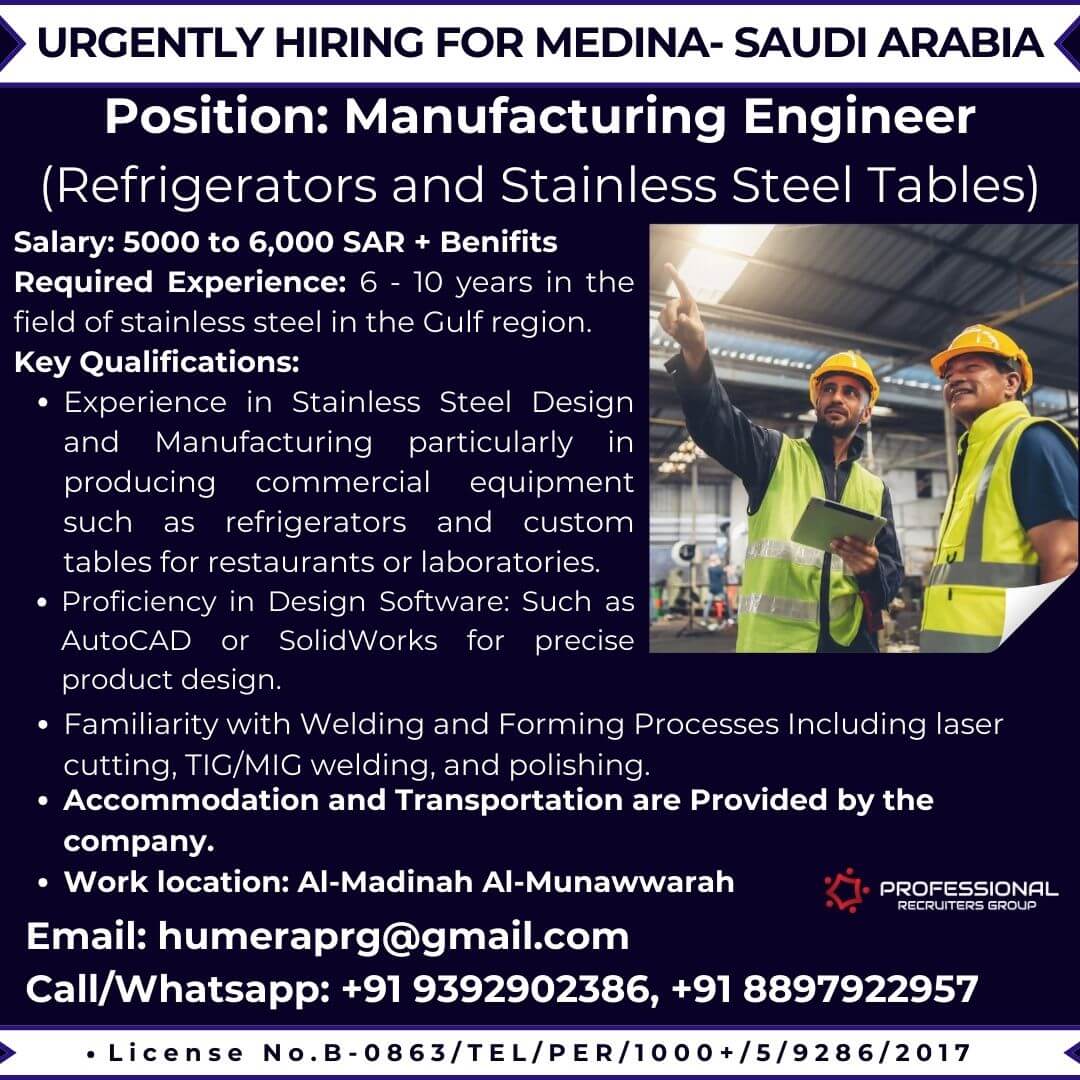 We are hiring for Saudi Arabia