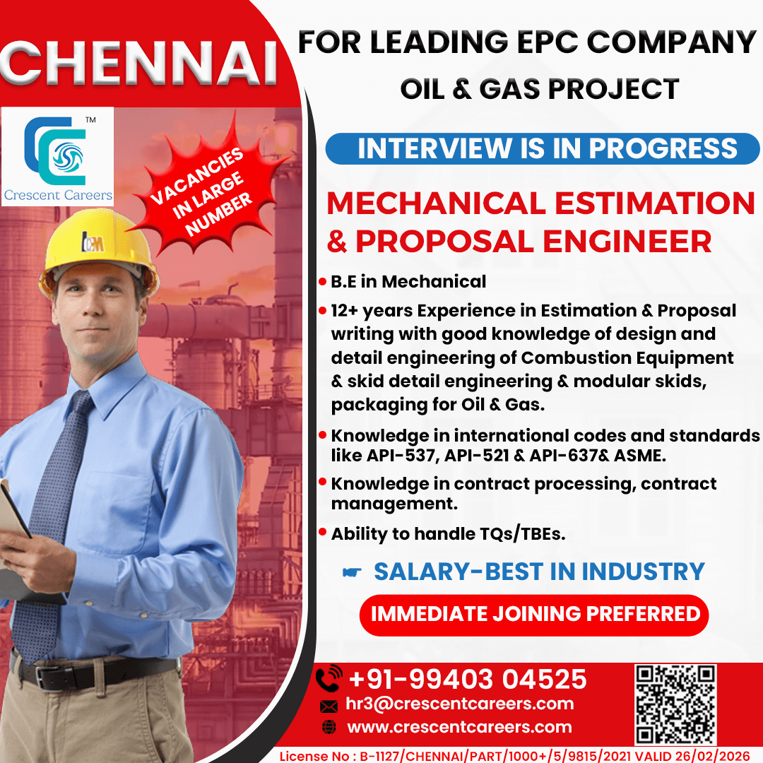 Mechanical Estimation  & Proposal Engineer