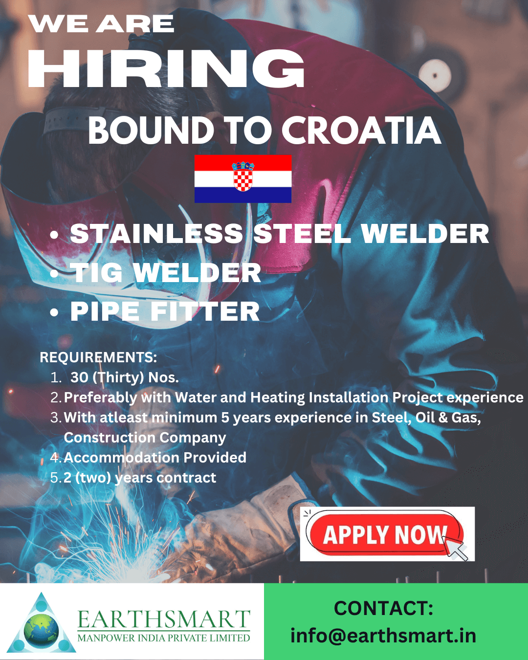 Pipe Fitter, Stainless Steel Welder, TIG Welder