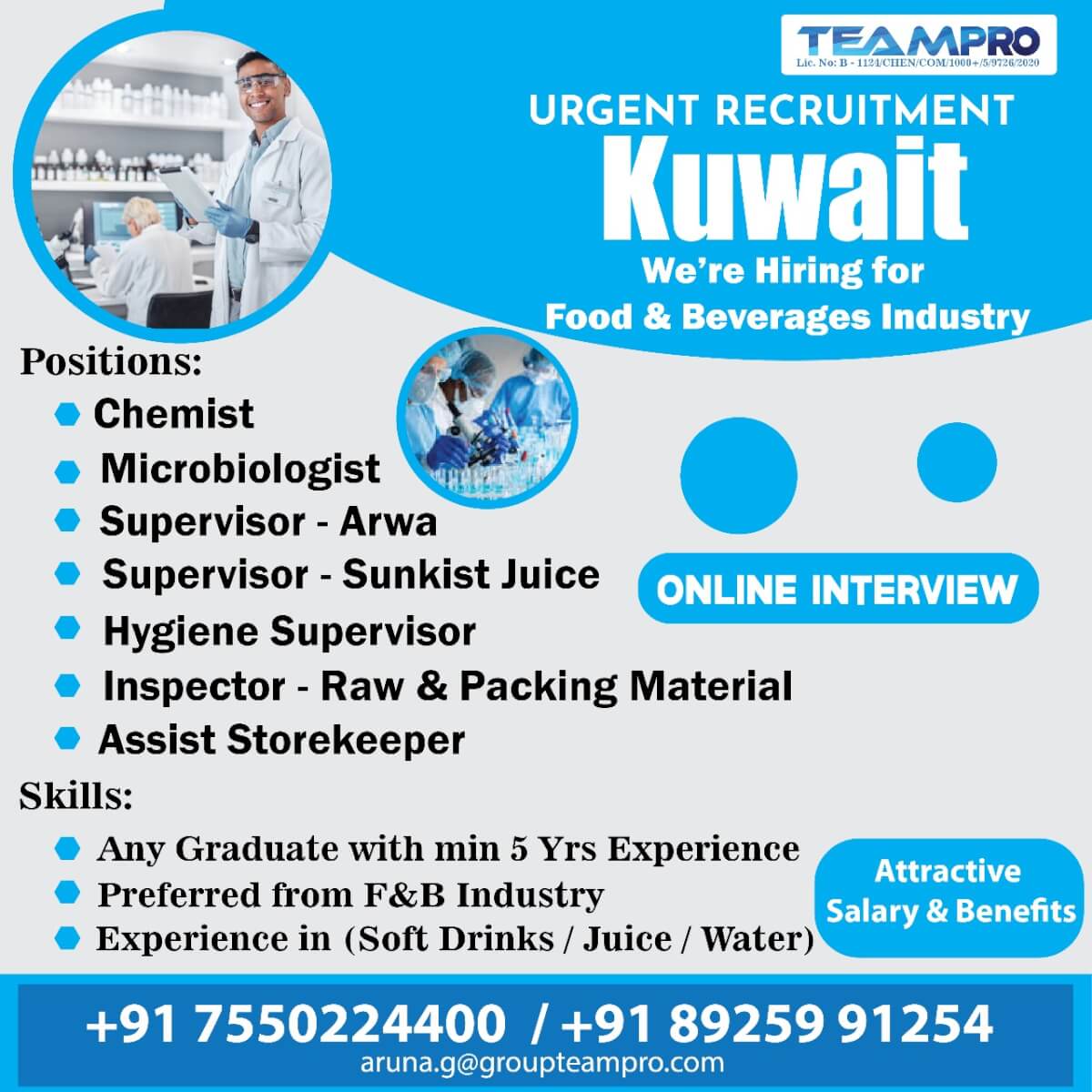 Urgent recuiment for online interview in Kuwait