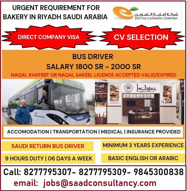 HIRING BUS DRIVERS FOR SAUDI ARABIA