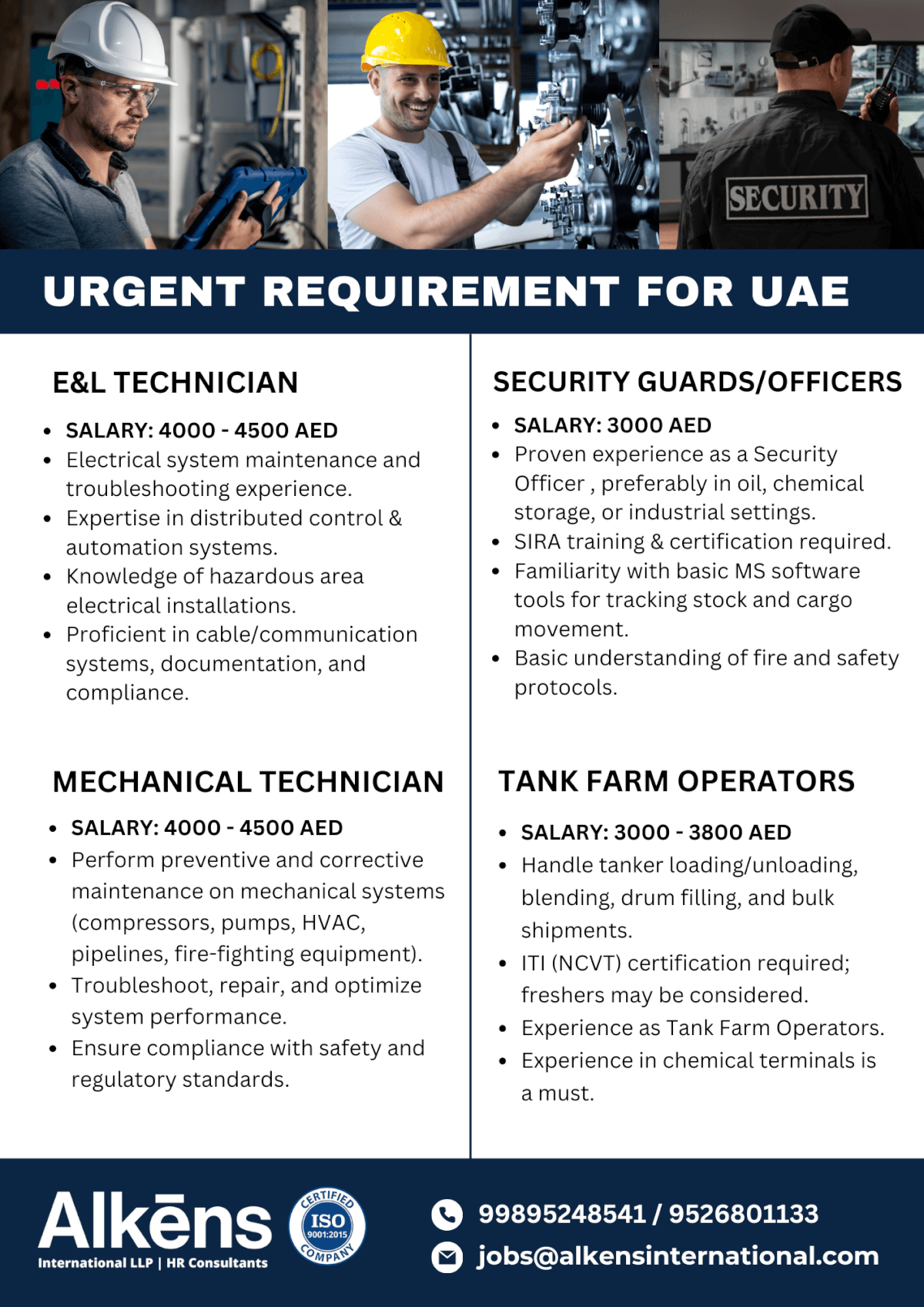 HIRING FOR UAE