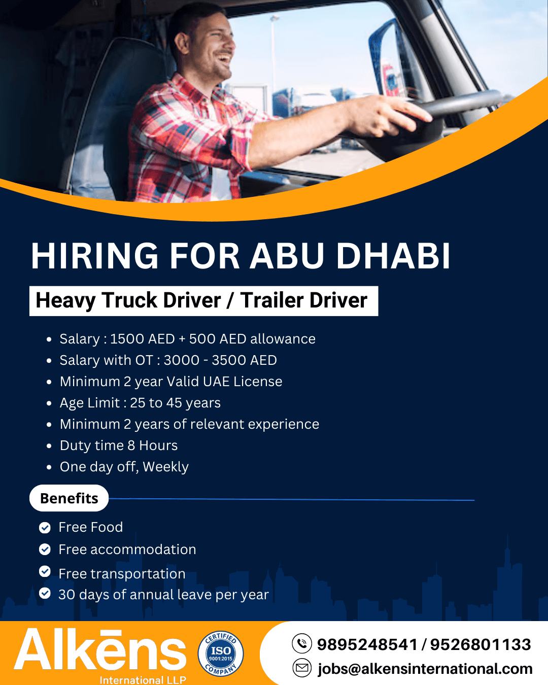 HIRING FOR ABUDHABI