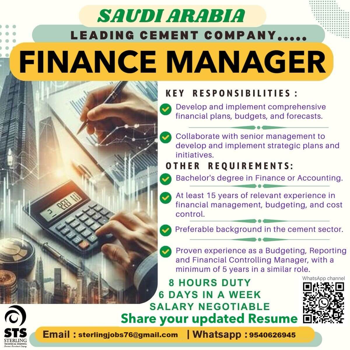 Required For Leading Cement Industry In Saudi Arabia