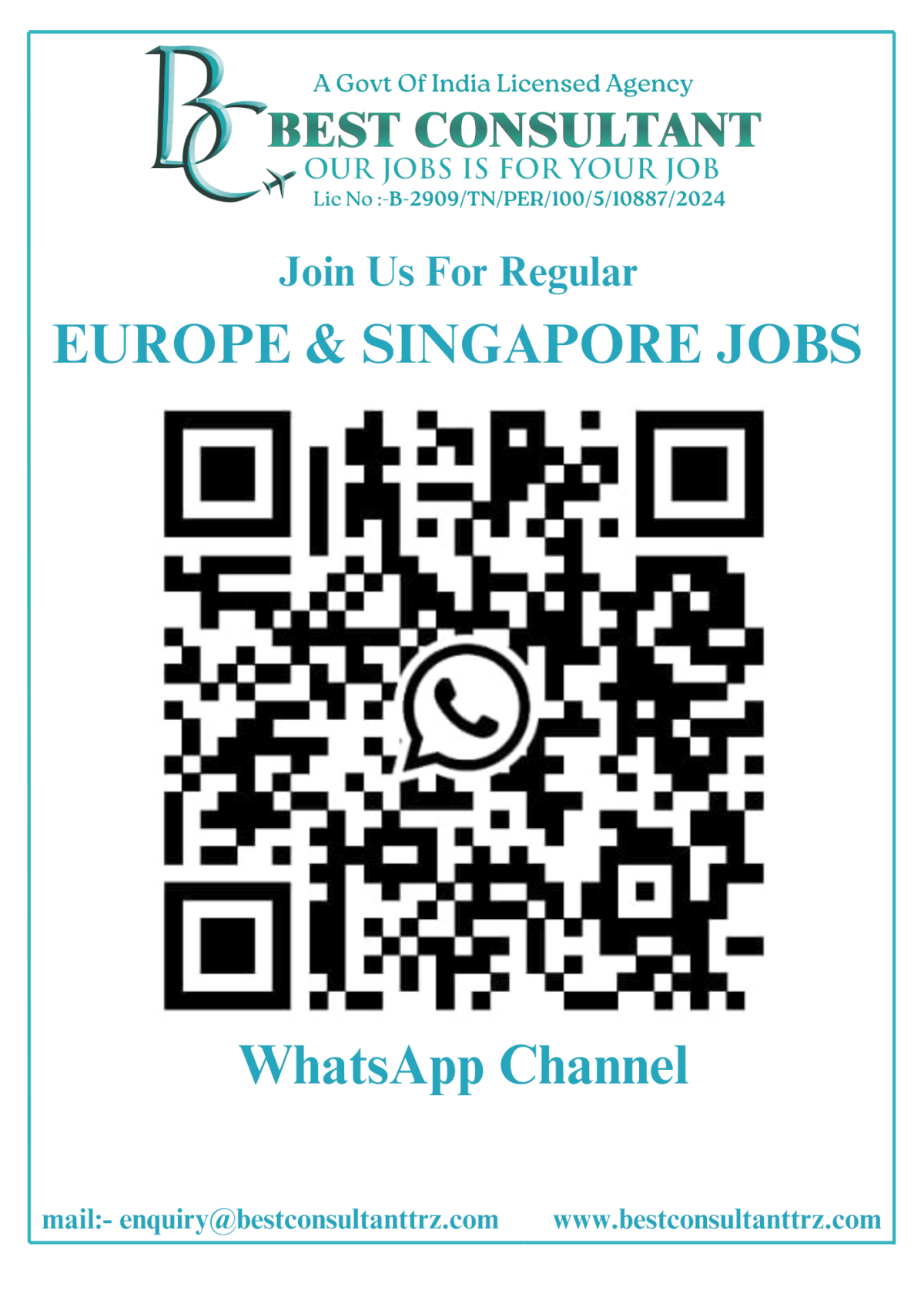 JOB FOR SINGAPORE & EUROPE