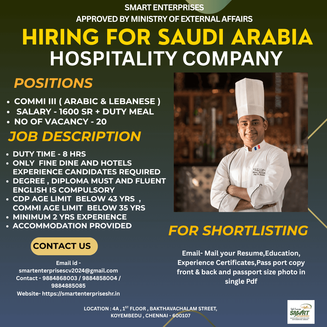 HIRING FOR SAUDI ARABIA HIRING FOR SAUDI ARABIA