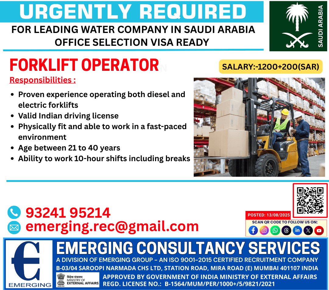 Forklift Operator (Diesel & Electric) Forklift Operator (Diesel & Electric)
