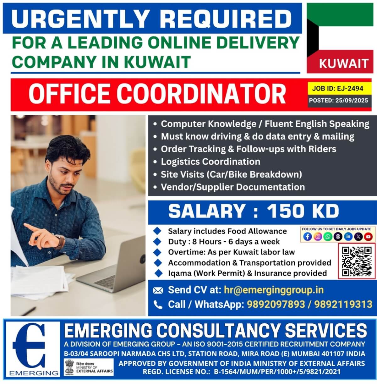 URGENTLY REQUIRED FOR A LEADING ONLINE DELIVERY COMPANY IN KUWAIT