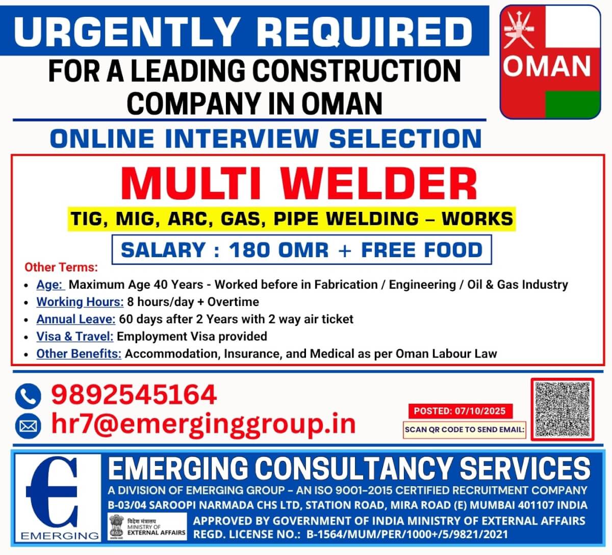 Multi Welder – TIG, MIG, ARC, GAS, Pipe Welding (Fabrication / Engineering / Oil & Gas Experience) Multi Welder – TIG, MIG, ARC, GAS, Pipe Welding (Fabrication / Engineering / Oil & Gas Experience)