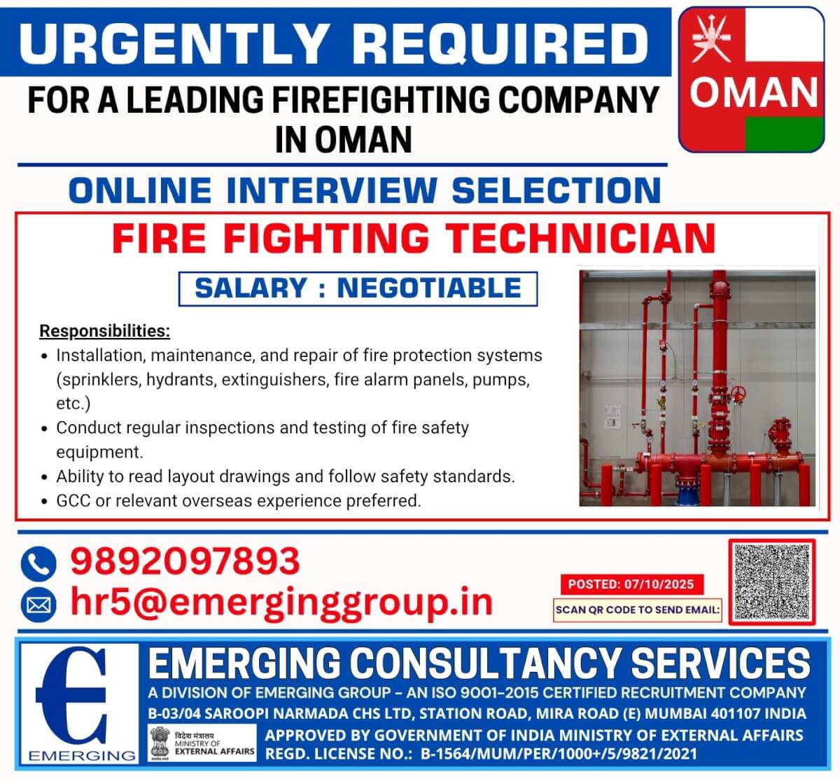Fire Fighting Technician – Installation, Maintenance & Repair of Fire Protection Systems Fire Fighting Technician – Installation, Maintenance & Repair of Fire Protection Systems