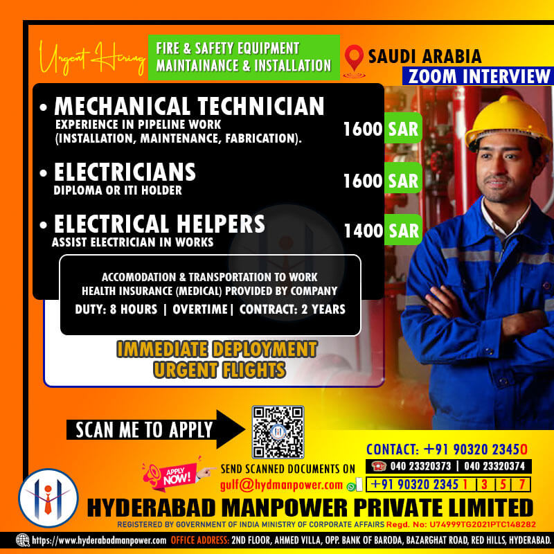 Hiring for Saudi Arabia Hiring for Saudi Arabia