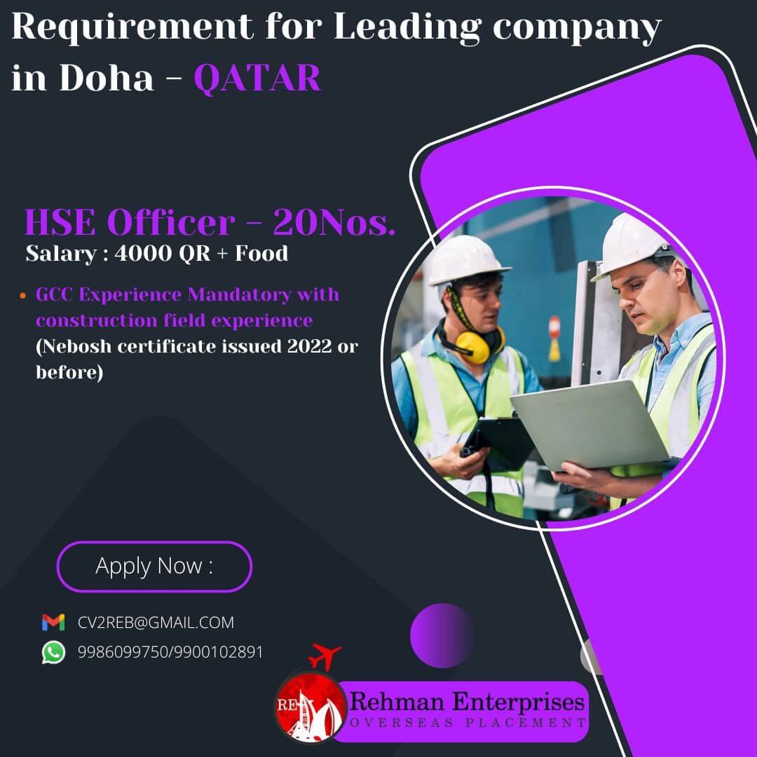 REQUIREMENT FOR LEADING COMPANY IN DOHA QATAR REQUIREMENT FOR LEADING COMPANY IN DOHA QATAR